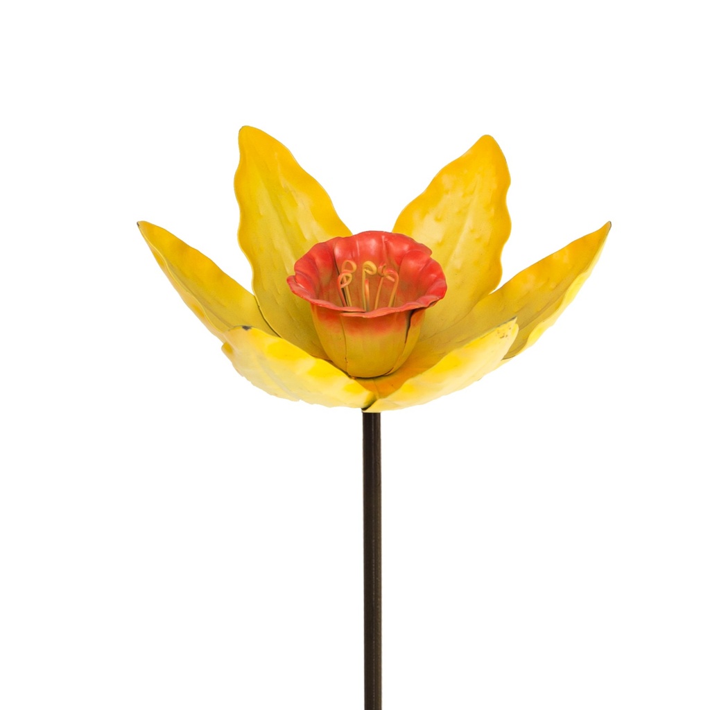 Mangeoires à oiseaux sur piquet en métal fleuri, à planter (Ø18xH91cm)