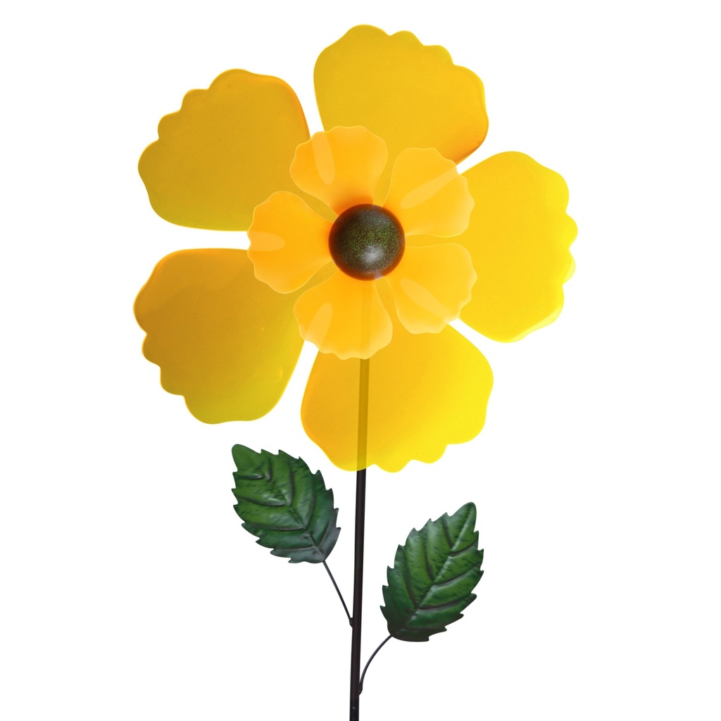 Metalen bloem molenwieltjes – gekleurde decoratie te planten (Ø30xH104cm)