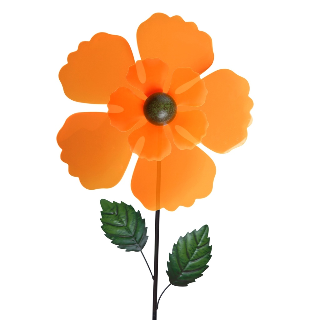 Metal flower windmills – colourful decoration to plant (Ø30xH104cm)