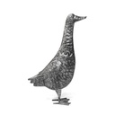 Boerenhoeve dieren in oud metaal effect – decoratieve eend, hen, haan (22x7h28cm)