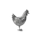 Boerenhoeve dieren in oud metaal effect – decoratieve eend, hen, haan (22x7h28cm)