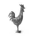 Boerenhoeve dieren in oud metaal effect – decoratieve eend, hen, haan (22x7h28cm)