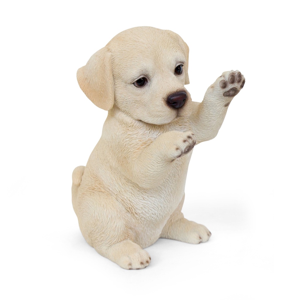 [11154050-A] Sitzende Labrador-Welpen – Realistisches Polyresin für Garten (14x10xH16cm) (Niedrig sitzend | 14x10h16cm)