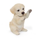 Sitzende Labrador-Welpen – Realistisches Polyresin für Garten (14x10xH16cm)