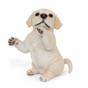 Sitzende Labrador-Welpen – Realistisches Polyresin für Garten (14x10xH16cm)