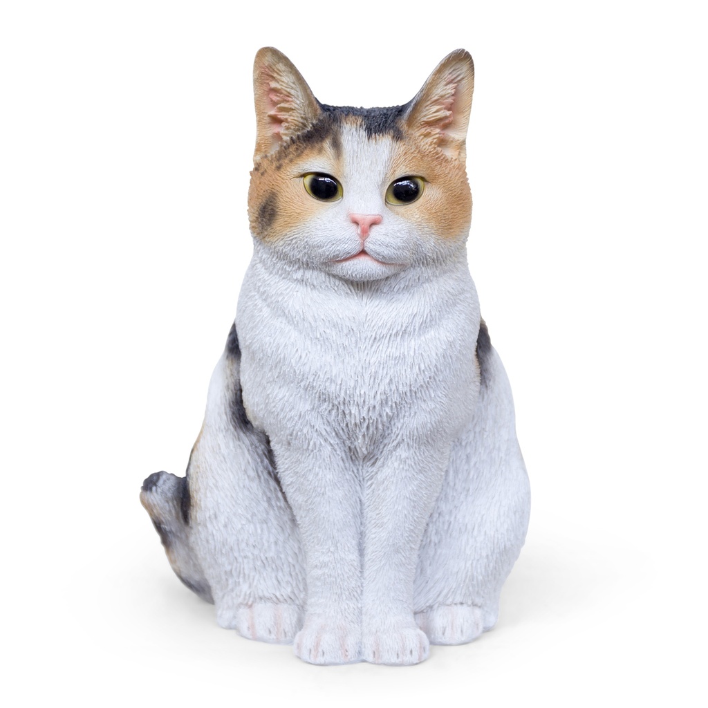 Seated cats in polyresin – ultra-realistic effect (25x20xH30cm)