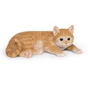 Liggende katten in polyresin – naturlijk design (31x18xH12cm)