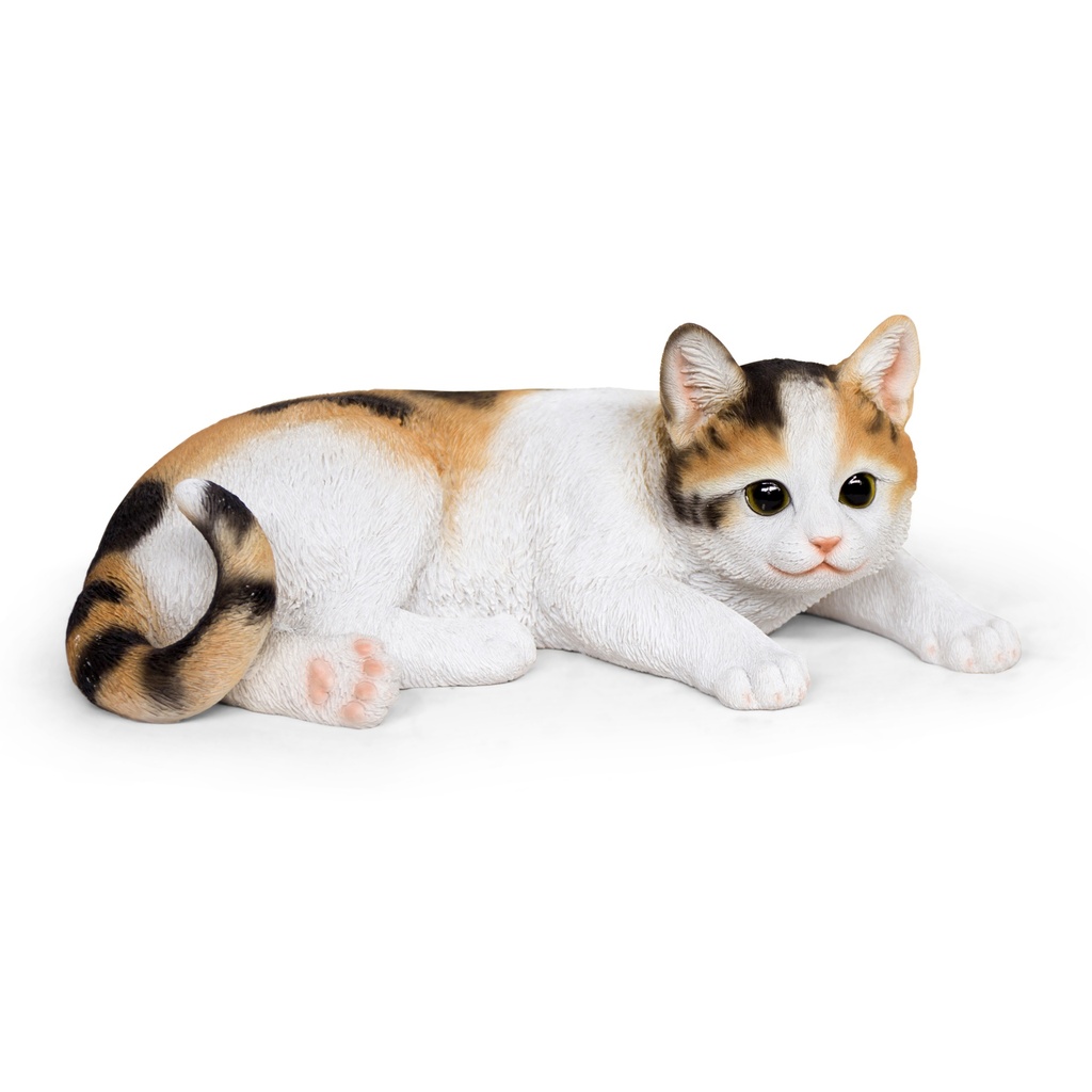 Chats en résine couchés – design naturel (31x18xH12cm)