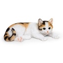 Lying cats in polyresin – natural design (31x18xH12cm)