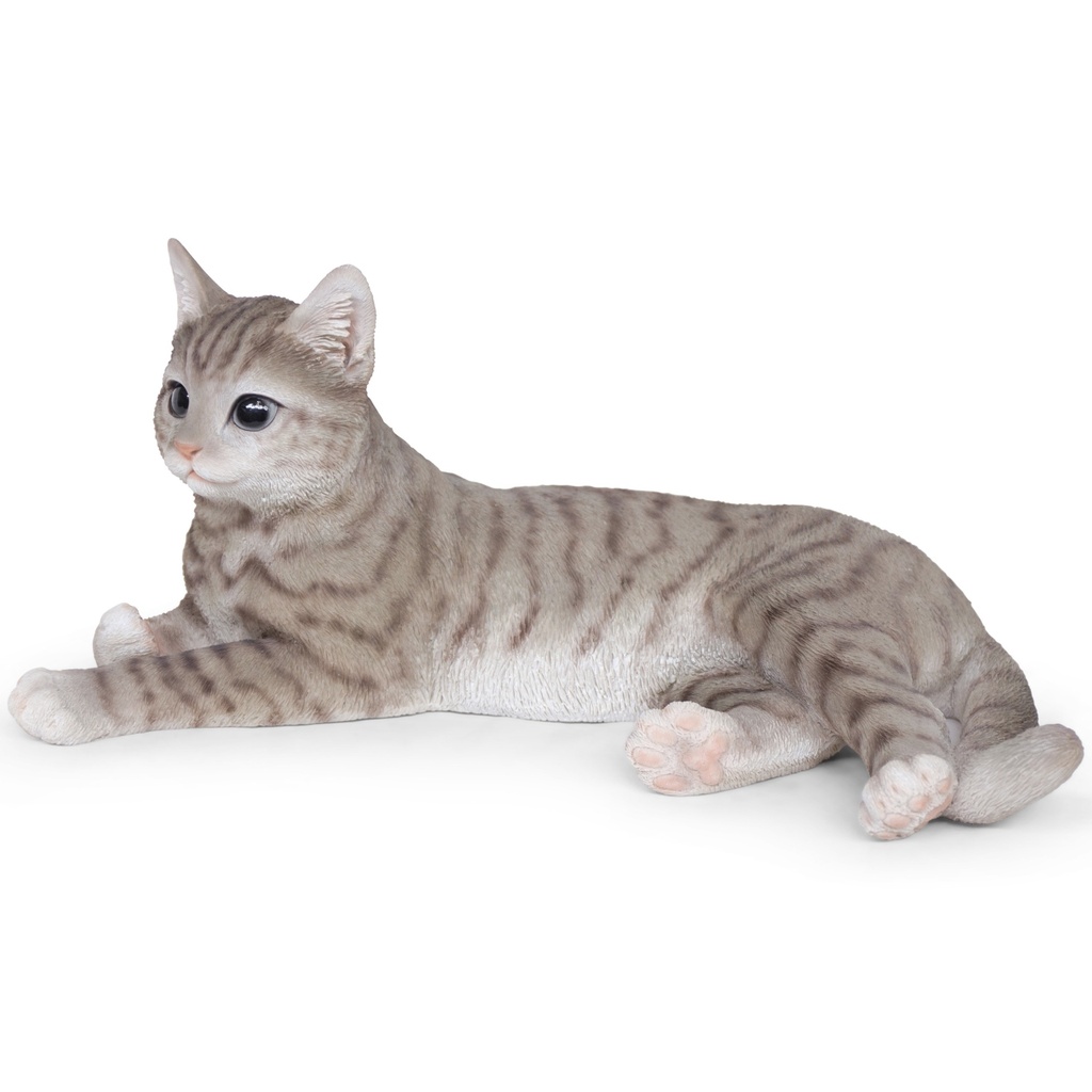 Große liegende dekorative Katze in Polyresin (38x23xH17cm)