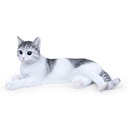 Große liegende dekorative Katze in Polyresin (38x23xH17cm)