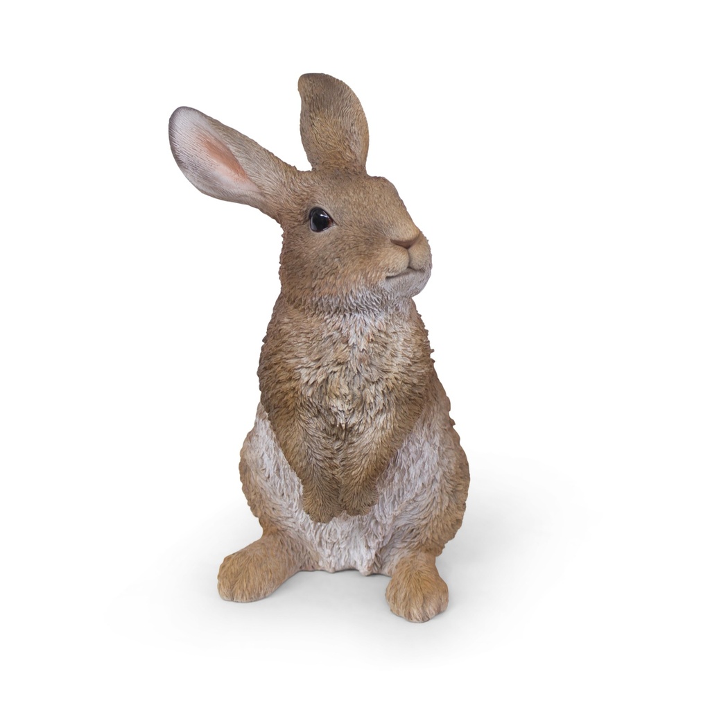 Realistische sitzende Kaninchen-Figuren (2 Größen: 11x11xH22cm und 14x14xH28cm)