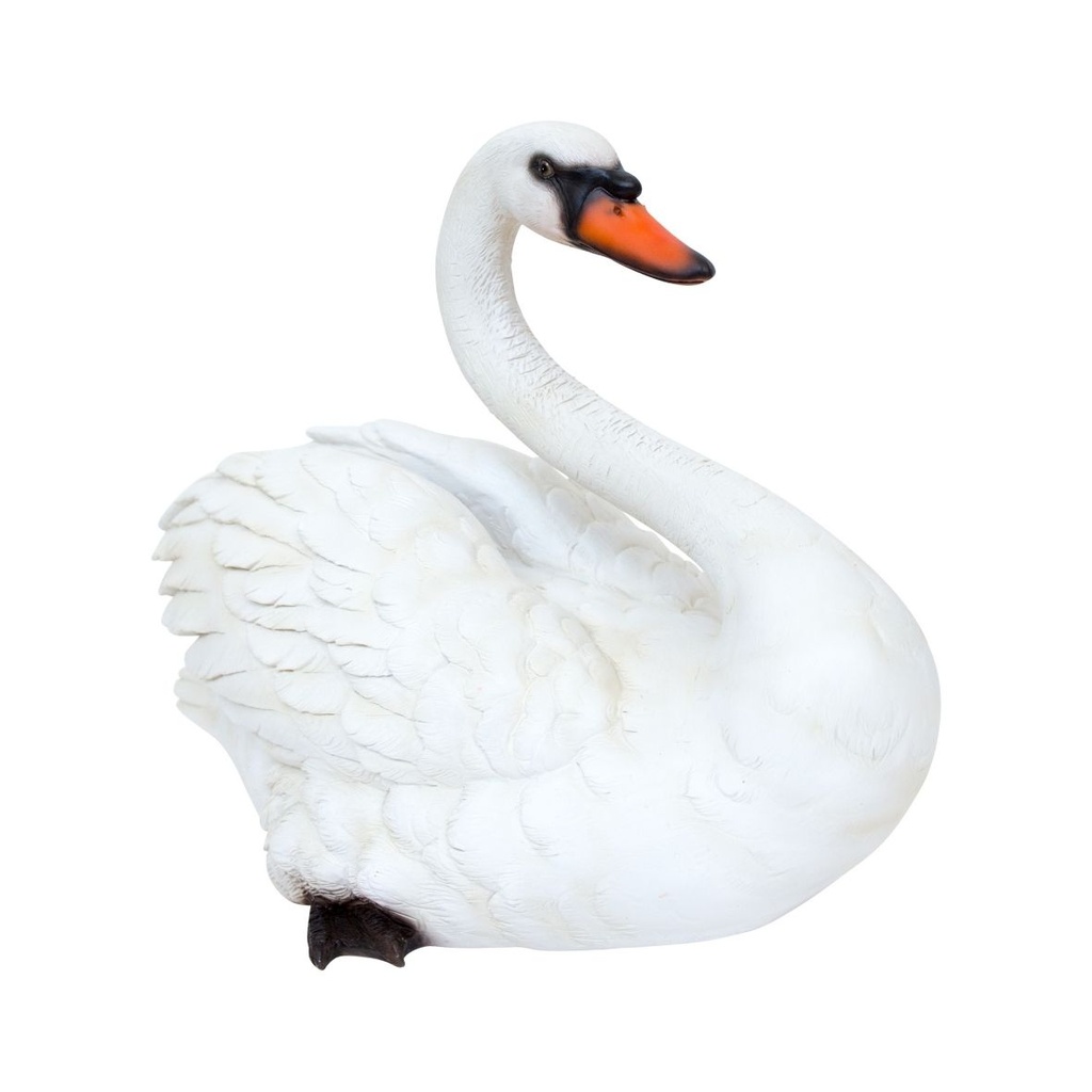 Decorative swans in polyresin (3 sizes: from 16x8xH12cm to 93x64xH65cm)