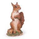 Écureuils déco en résine – charme forestier (3 tailles: de 10x11xH25cm à 15x16xH23cm)