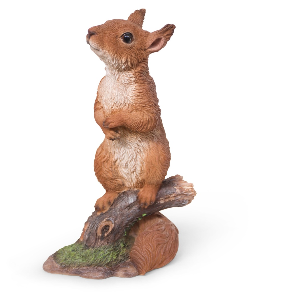 Écureuils déco en résine – charme forestier (3 tailles: de 10x11xH25cm à 15x16xH23cm)