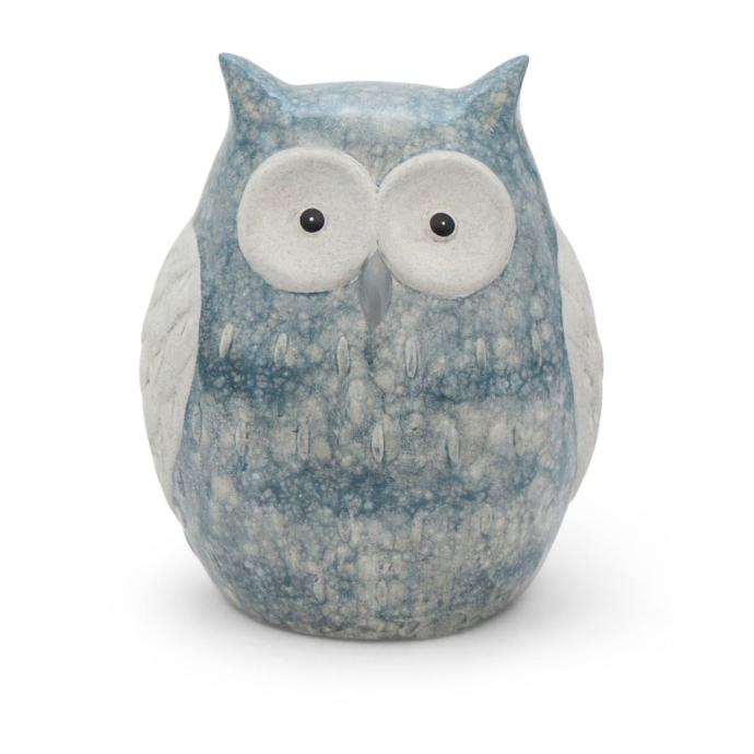 Decorative eagle owl basalt effect (17x14h23cm) (13x11h16cm)
