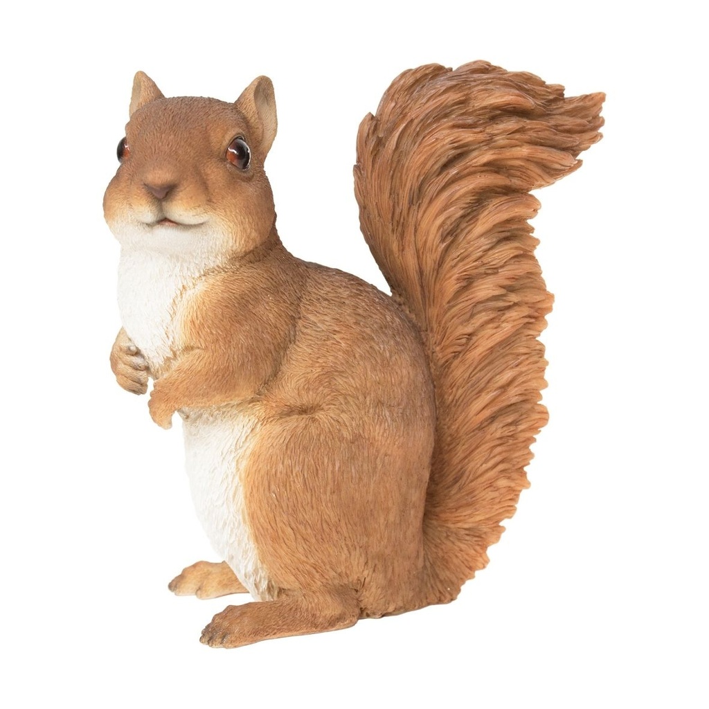 [11152977] Standing squirrel sculpture in polyresin (19x10h20cm)