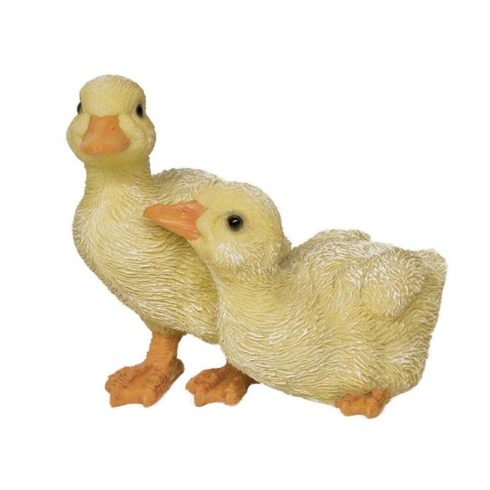 [11153038] Duo de canards décoratifs en résine (12x9h11cm)