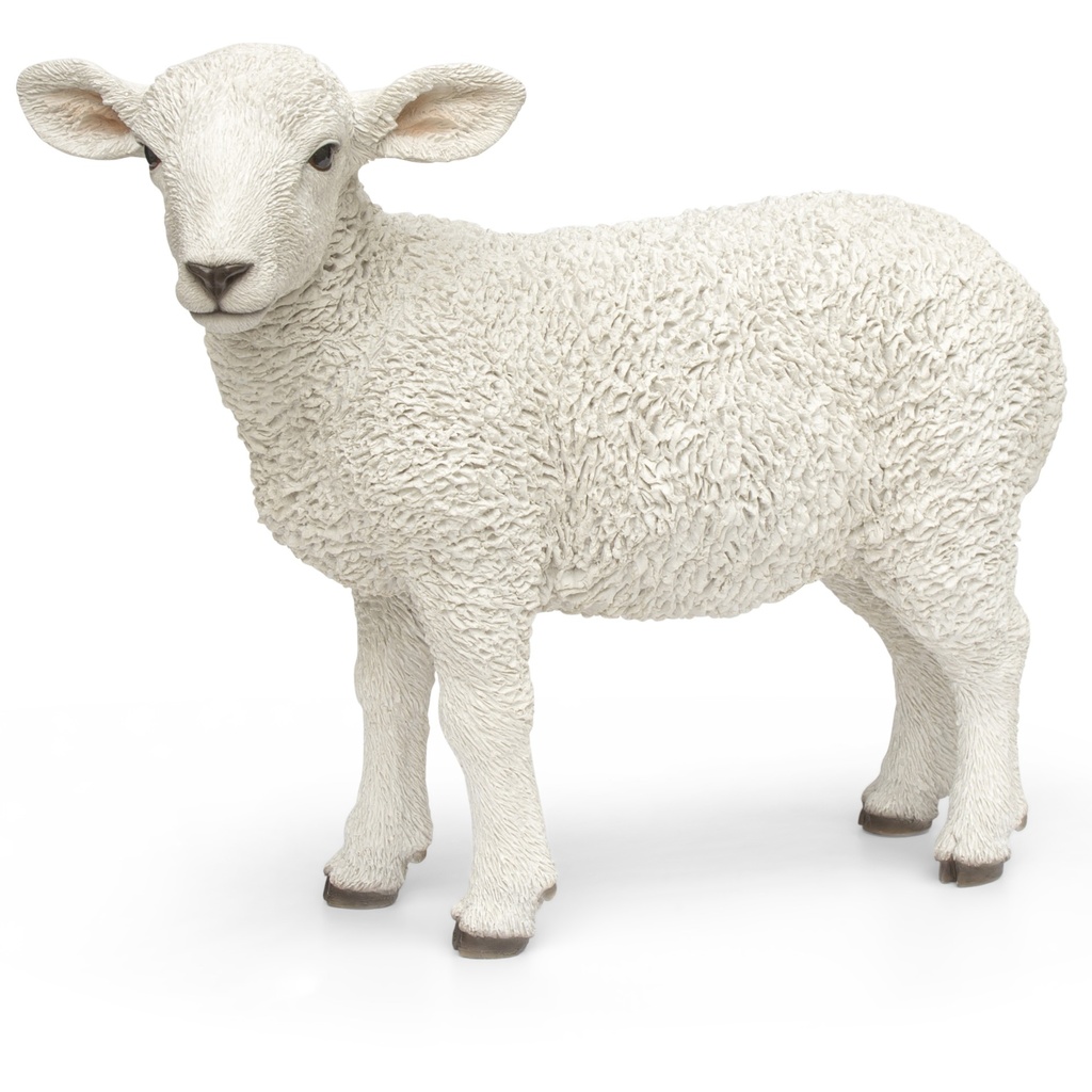 [11153088] Lamb figure in polyresin – true-to-life size (56x22h45cm)