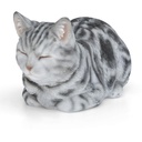 POLYRESIN SCHLAFENDE KATZE GRAU 
