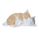 Kitten pair sculpture in polyresin – garden or indoor decoration (28x15h14cm)