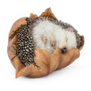 POLYRESIN HEDGEHOG ON A LEAF