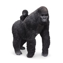 Statue gorille + bébé – sculpture animalière réaliste (116x58h106cm)
