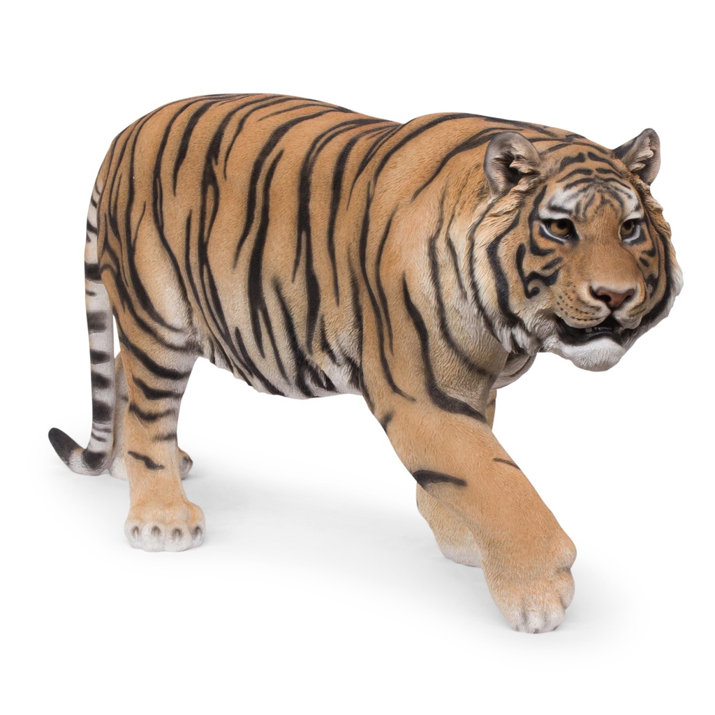 [11154064] Lopende tijger sculptuur – levensgrote sculptuur (140x43h65cm)