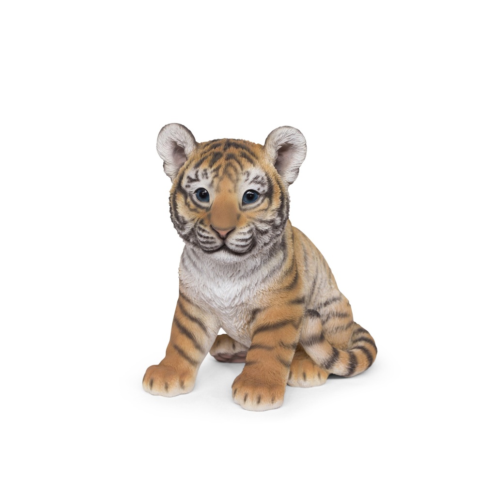Baby tiger sculpture – realistic and adorable (25x16h25cm)