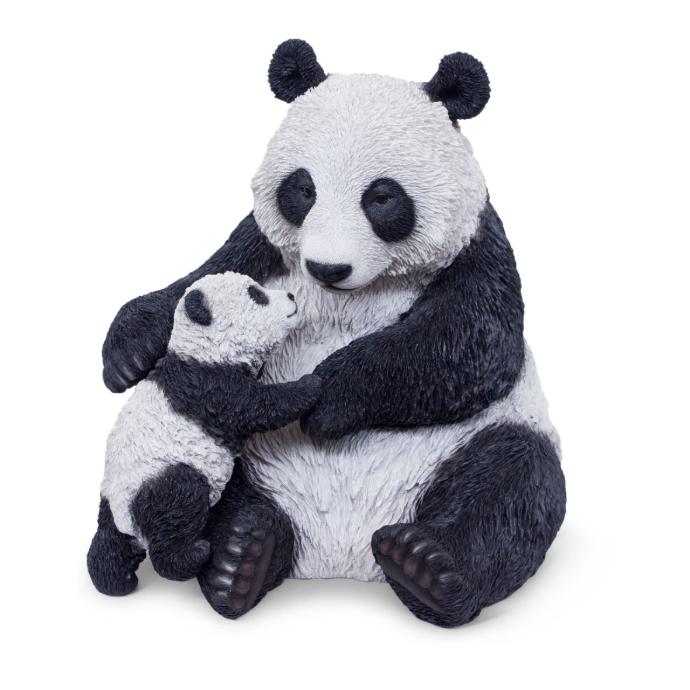 POLYRESIN PANDA MIT BABY 