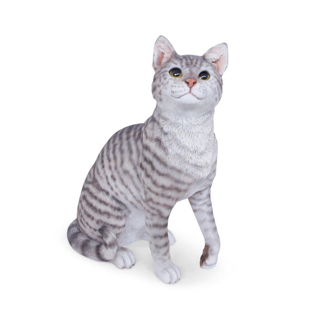 [11154081] Sitzende Katze-Skulptur in Polyresin (28x16h36cm)