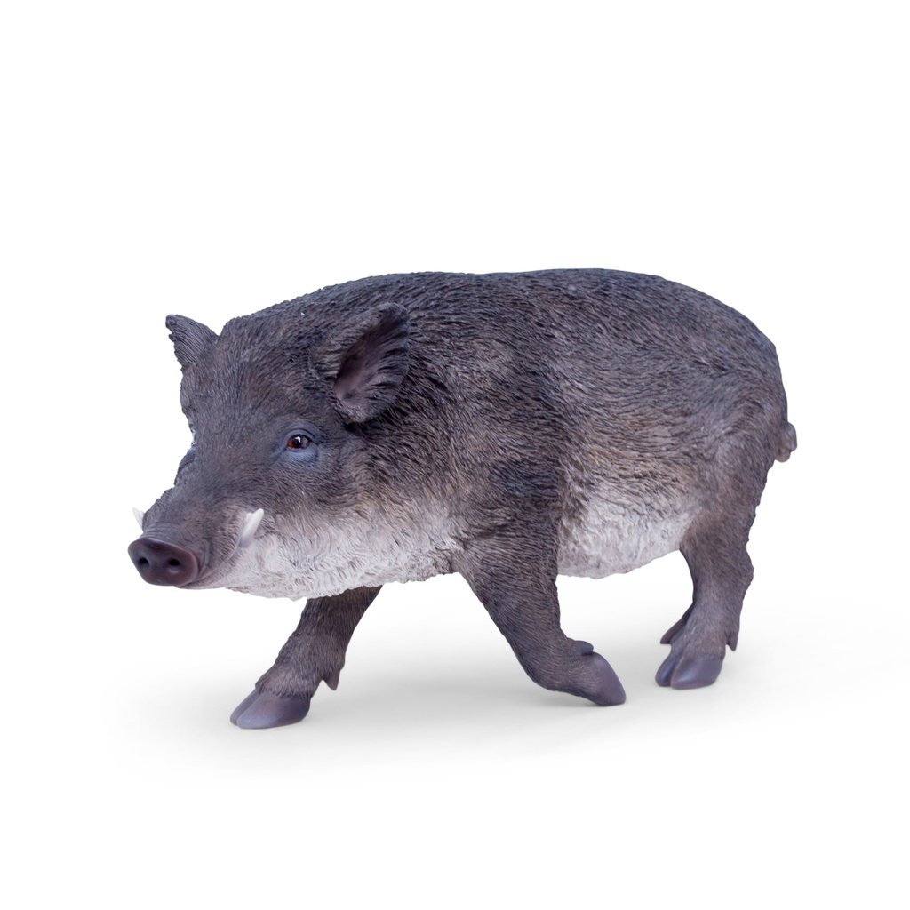 [11154089] Wildschwein-Skulptur in Polyresin – Naturtreue (60x20h37cm)