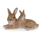 POLYRESIN HASE MIT HASENJUNGEM 