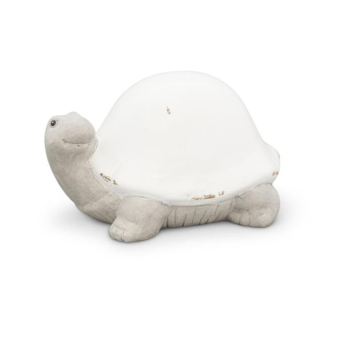 [69500314] Tortue en céramique blanc-gris – déco zen (24x17h14cm)