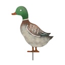 Canard décoratif sur pique en métal (h52cm)