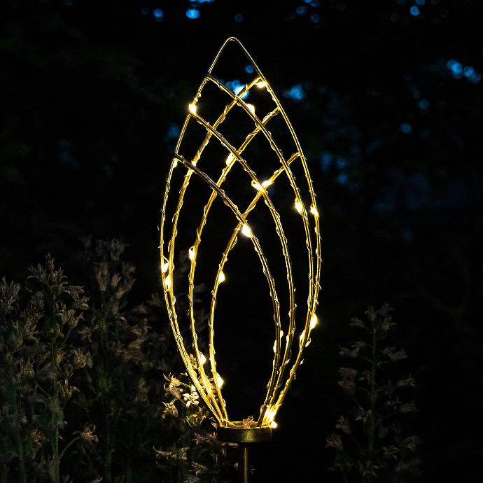 [70703455] Goldener Ähren Solarpfahl – feine und goldene Silhouette (Ø11h81cm)
