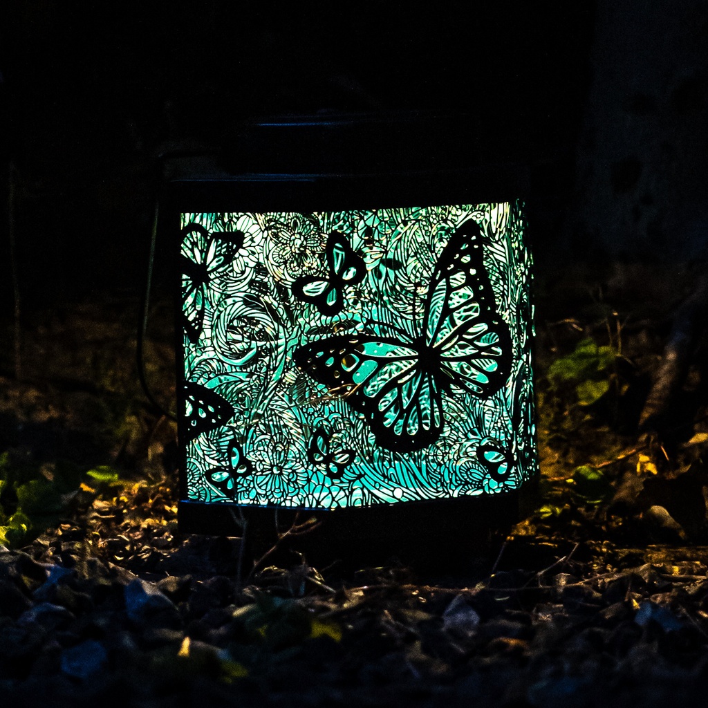 [70703578] Vlinder zonnelantaarn – poëtische sfeer buiten (Ø13h15cm)