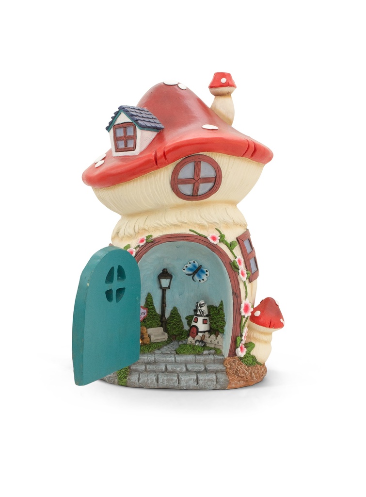 Tuin kabouter met huis – polyresin (Ø32h49cm)