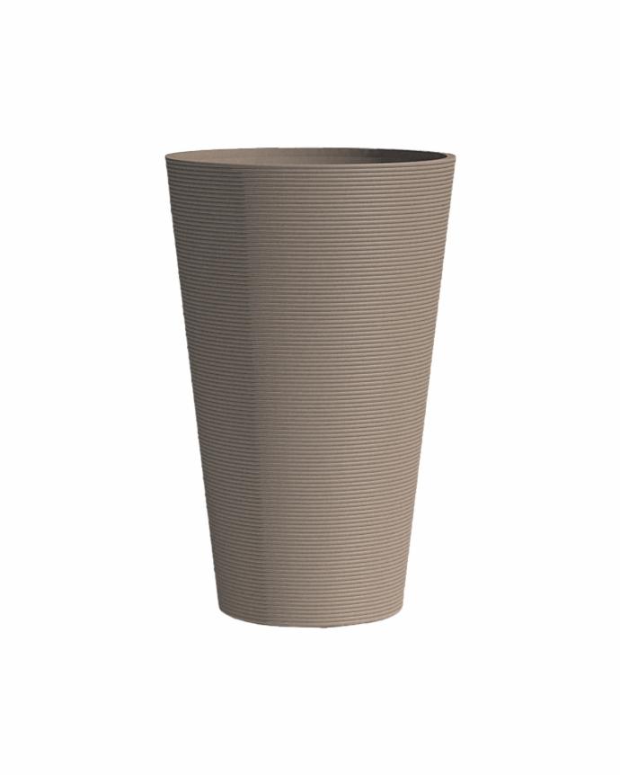 [02041507] Hoher recycelter Green Care Sense Topf – schlankes und langlebiges Design (Ø35xH56cm) (Taupe)