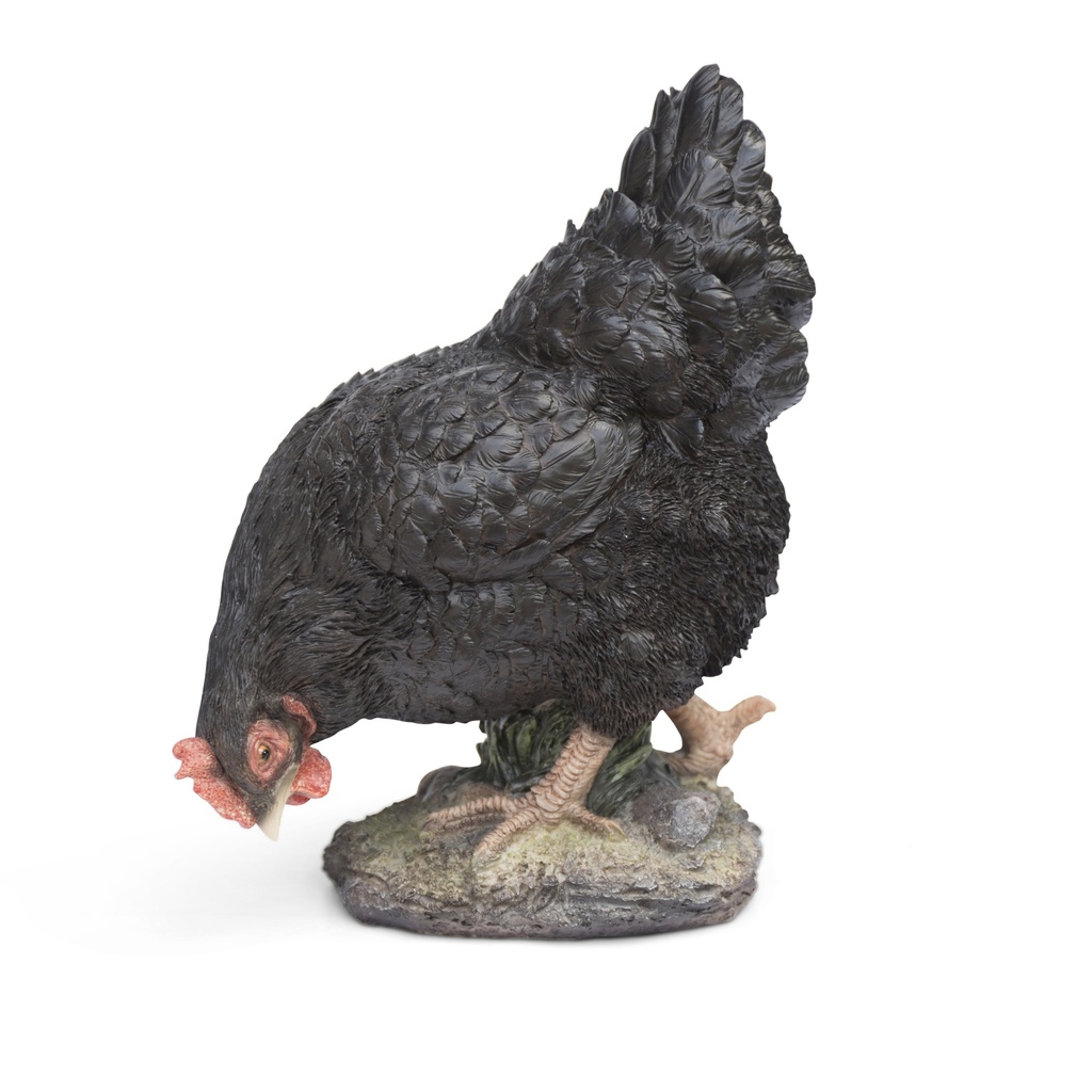 [11154013] Poules décoratives en résine – 4 coloris au choix (20x13xH27cm) (Noir)