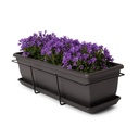 Relax balkonbak kit – geperforeerd + schotel + relingsteun (50x20xH16,5cm)