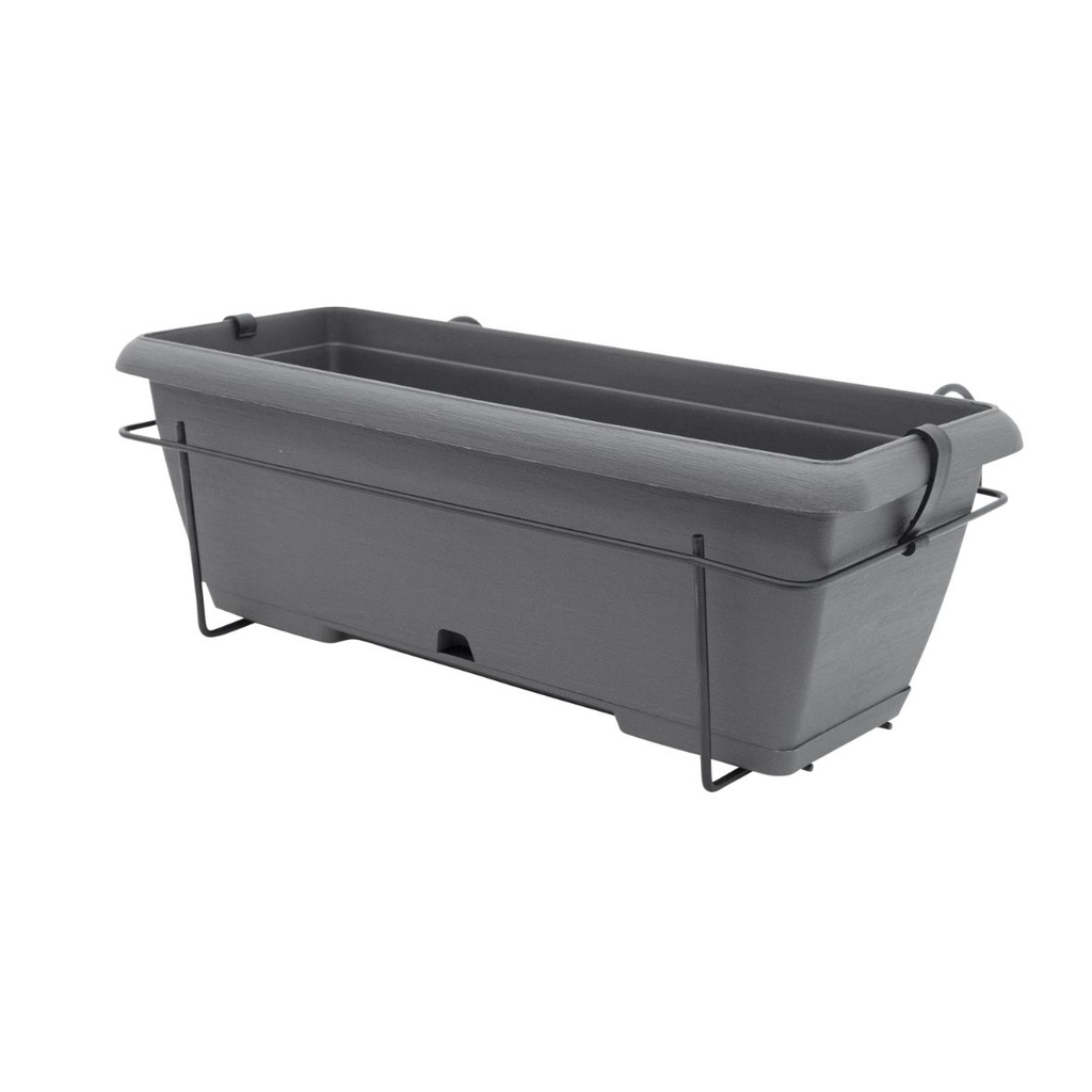 Teramo balkonbak kit – steeneffect afwerking, reservoir + steun (50x20xH16,7cm)