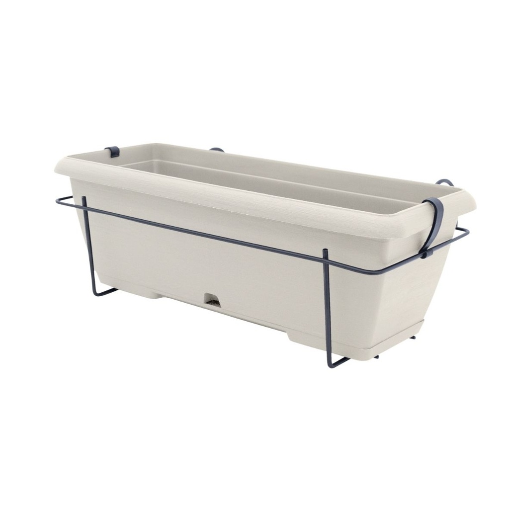 Kit balconnière Teramo – finition effet pierre, réserve + support (50x20xH16,7cm)