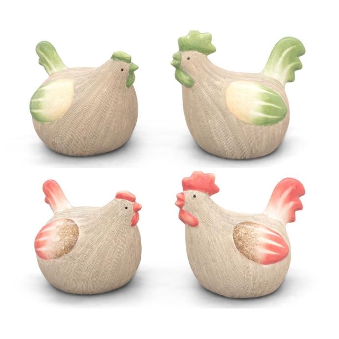 WEB-CERAMIC ROOSTER & HEN DECO