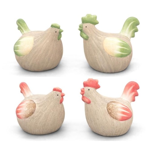 WEB-CERAMIC ROOSTER & HEN DECO