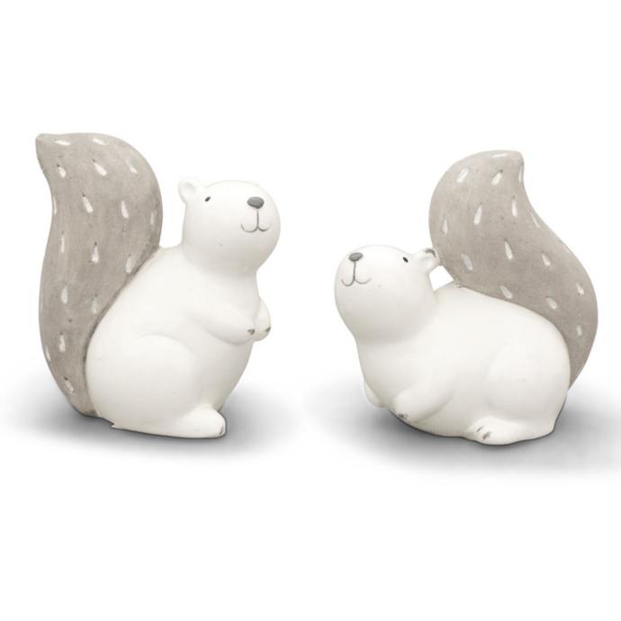WEB-CERAMIC SQUIRREL WHITE ON GREY