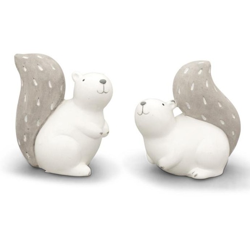 WEB-CERAMIC SQUIRREL WHITE ON GREY