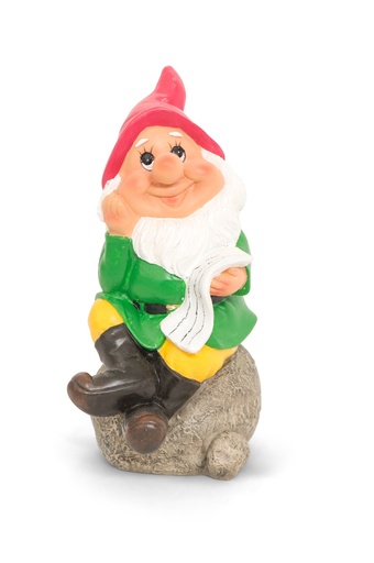 WEB-GNOME ON A STONE Ø10h15cm