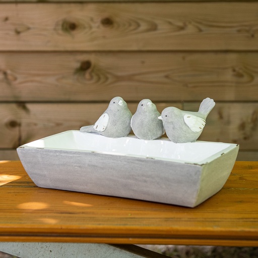 [69500337] CERAMIC BIRD BATH RECTANGULAR